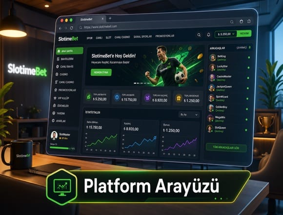 Slotime web platformu arayüz tasarımı görsel